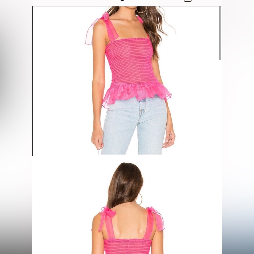 Amanda Uprichard sheet smocked pink top